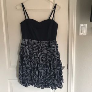 H&M Navy ruffle dress